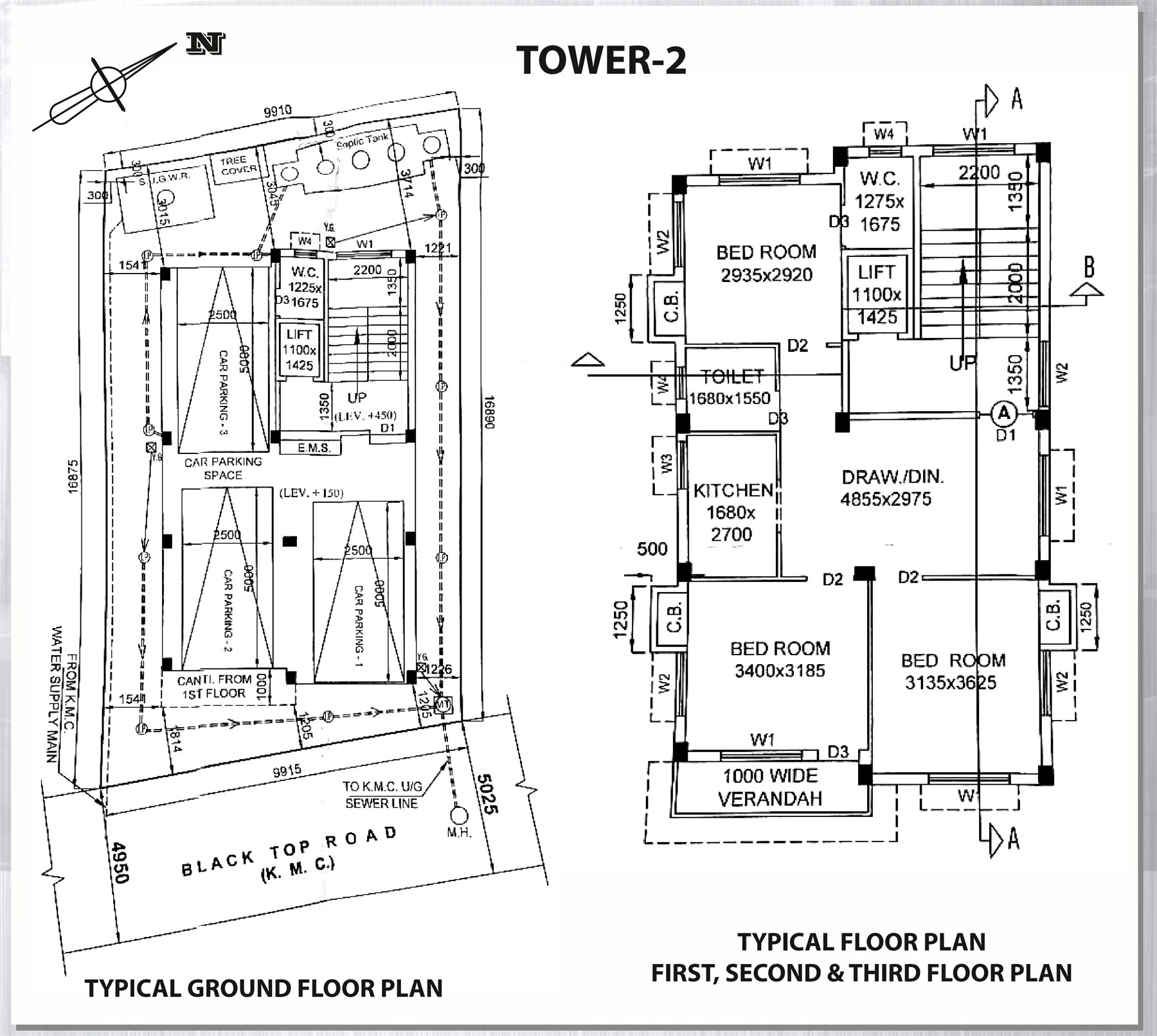 Tower 2 typical floor plan